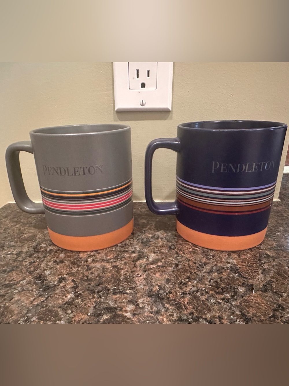 Pendleton Striped Stoneware Mugs
